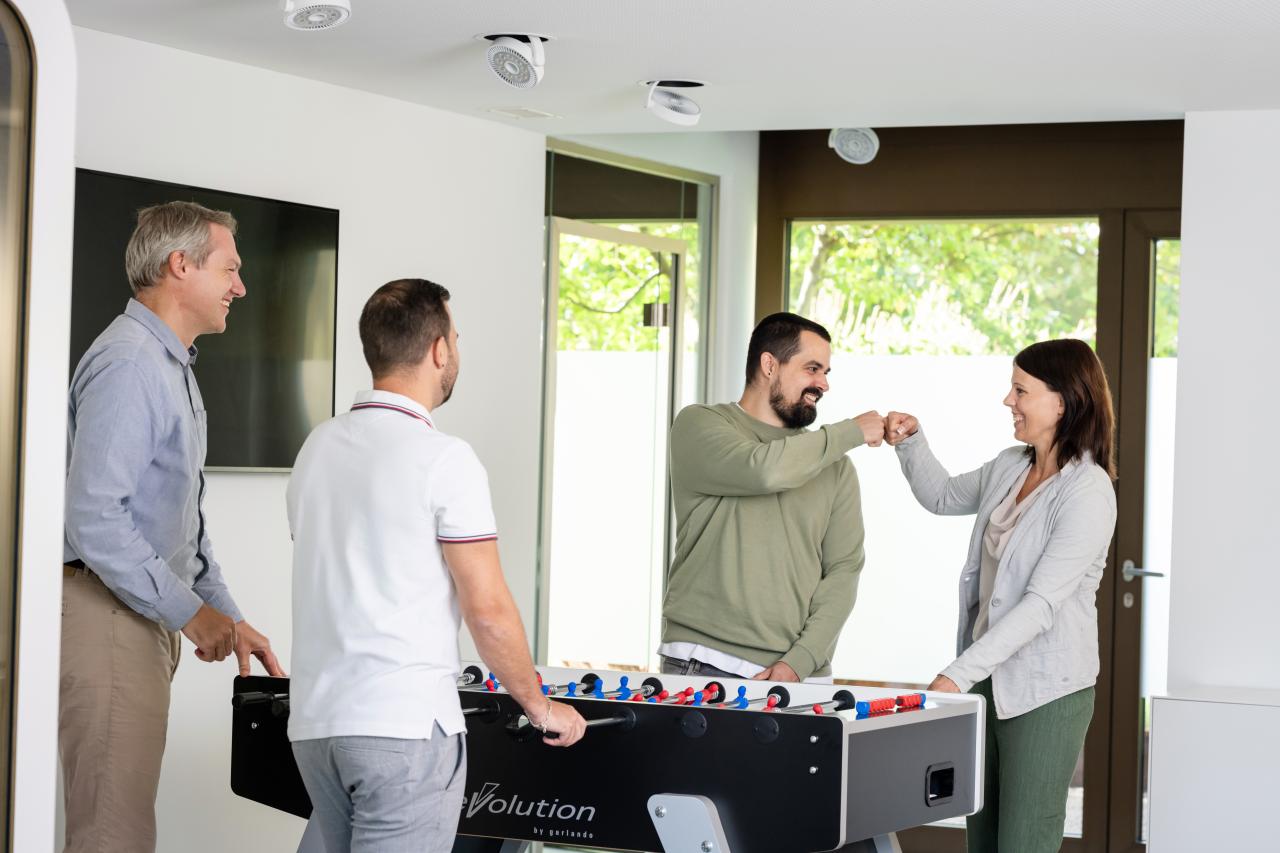 Team am Tischfussball