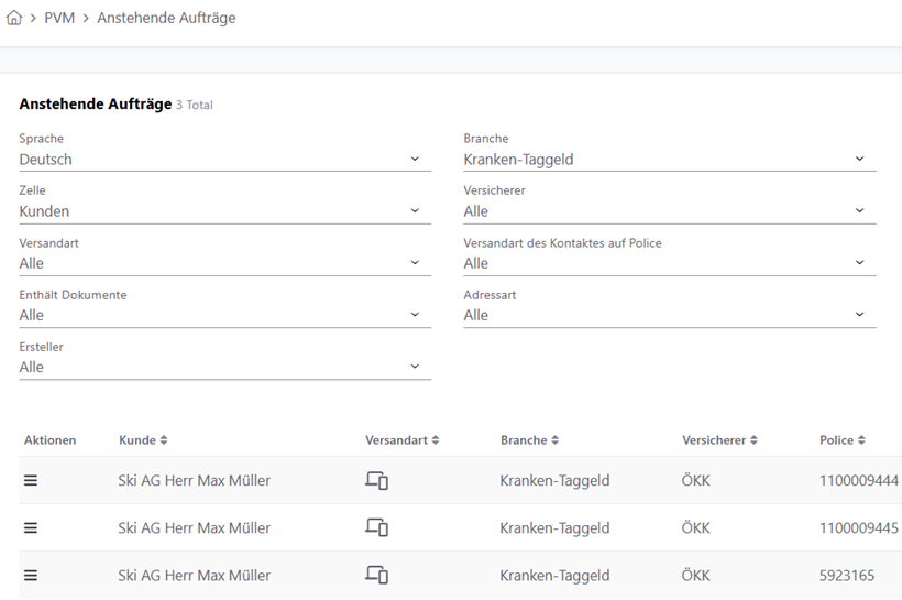 Prämienversandmanager